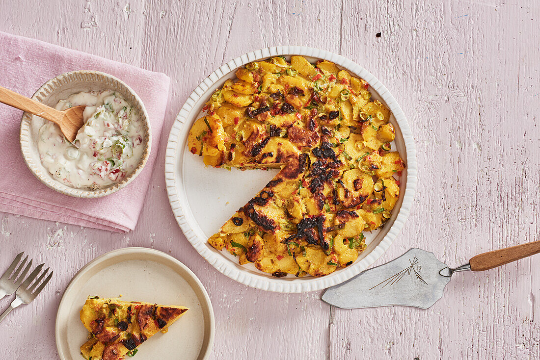 Kartoffelkuchen mit Gemüsequark