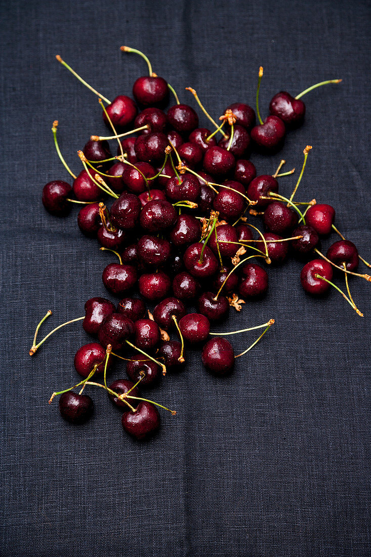 Freshly picked cherries