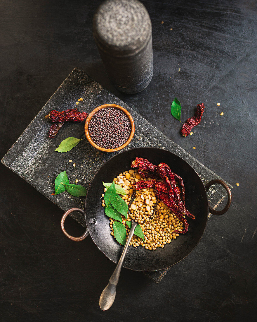 Dry roasted indian spices
