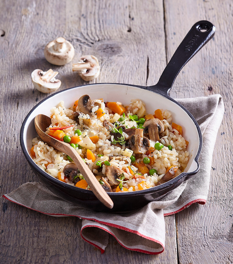 Mushroom risotto with vegetables