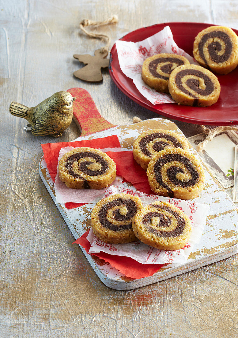 Pinwheel Cookies mit Nussnougatcreme