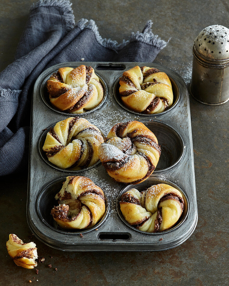 Swirl-Muffins mit Haselnusscreme
