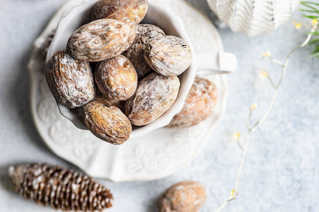 Vintage cup full of nuts