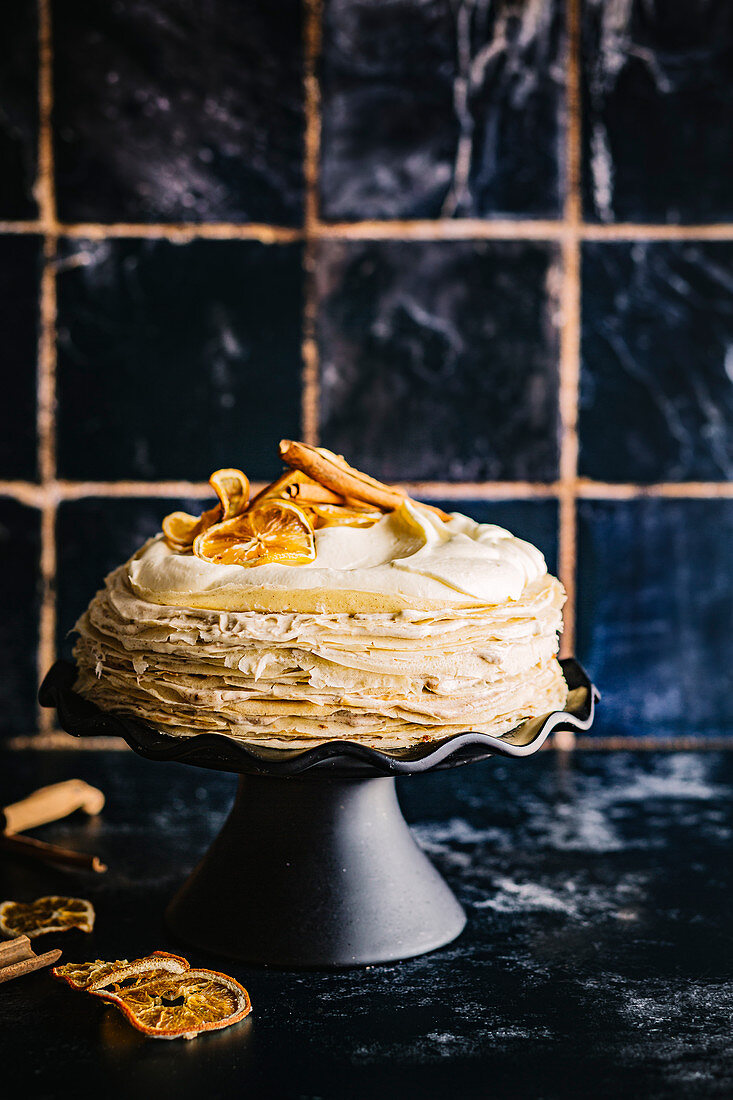 Orange crepe cake