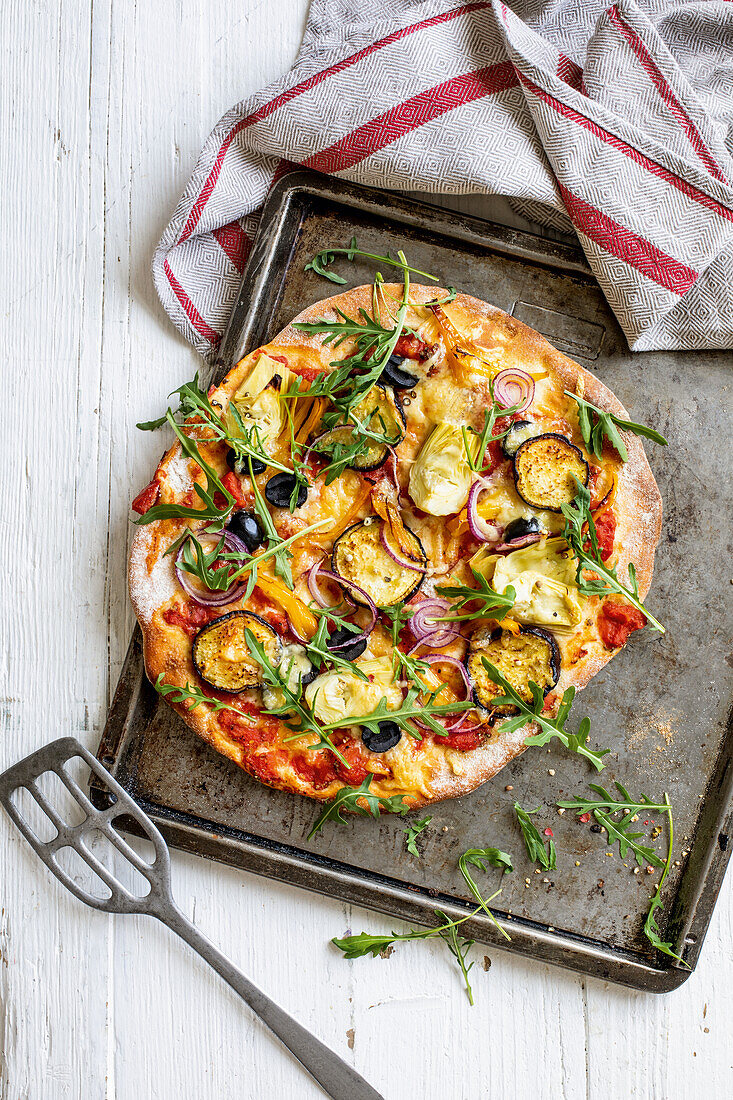 Wholemeal vegetable pizzas