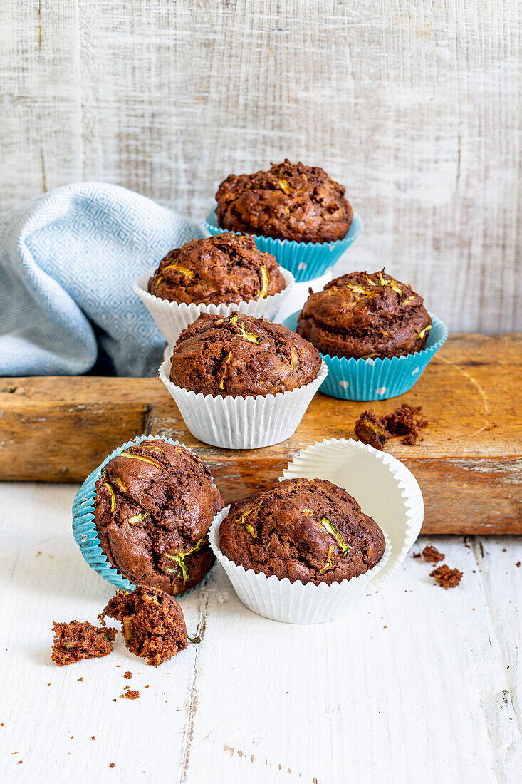 Courgette and chocolate muffins