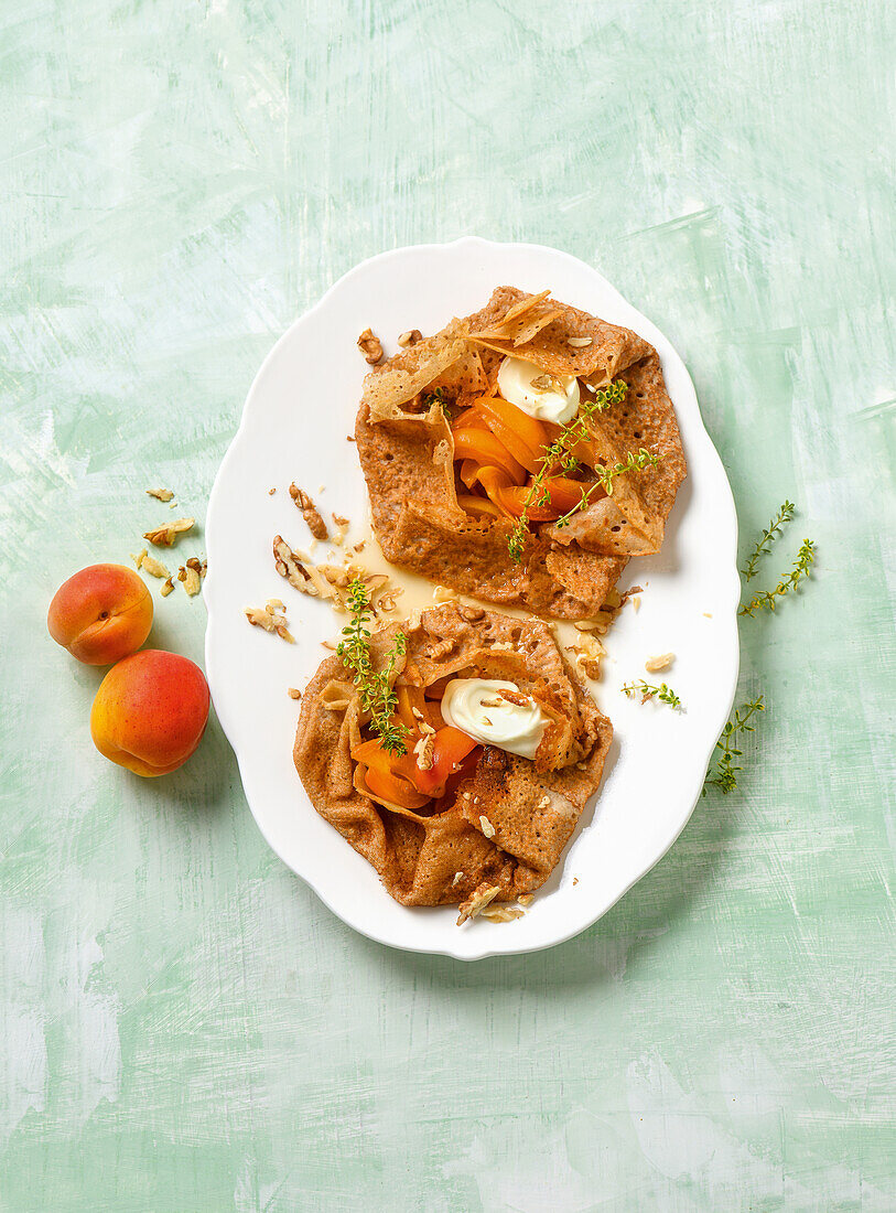 Sweet galettes with apricots