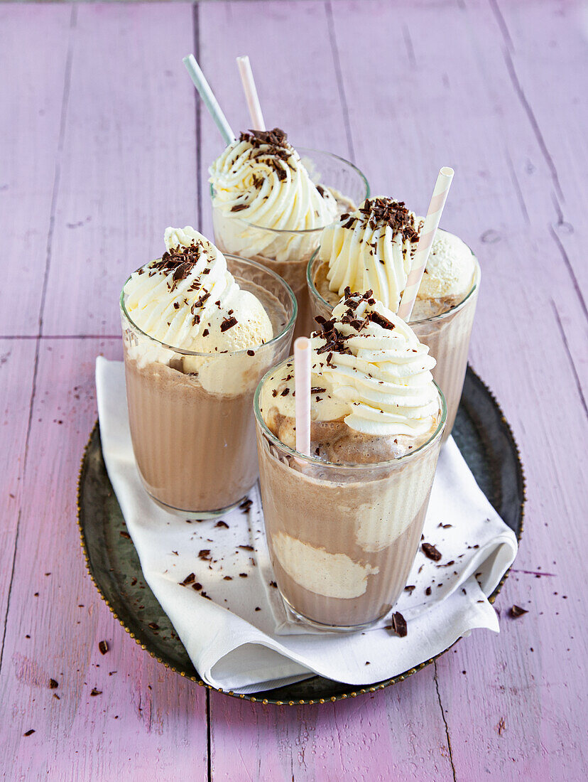 Chocolate ice-cream sundae