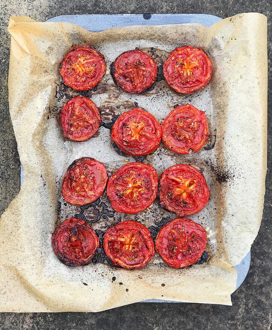 Tomatoes, slow roasted