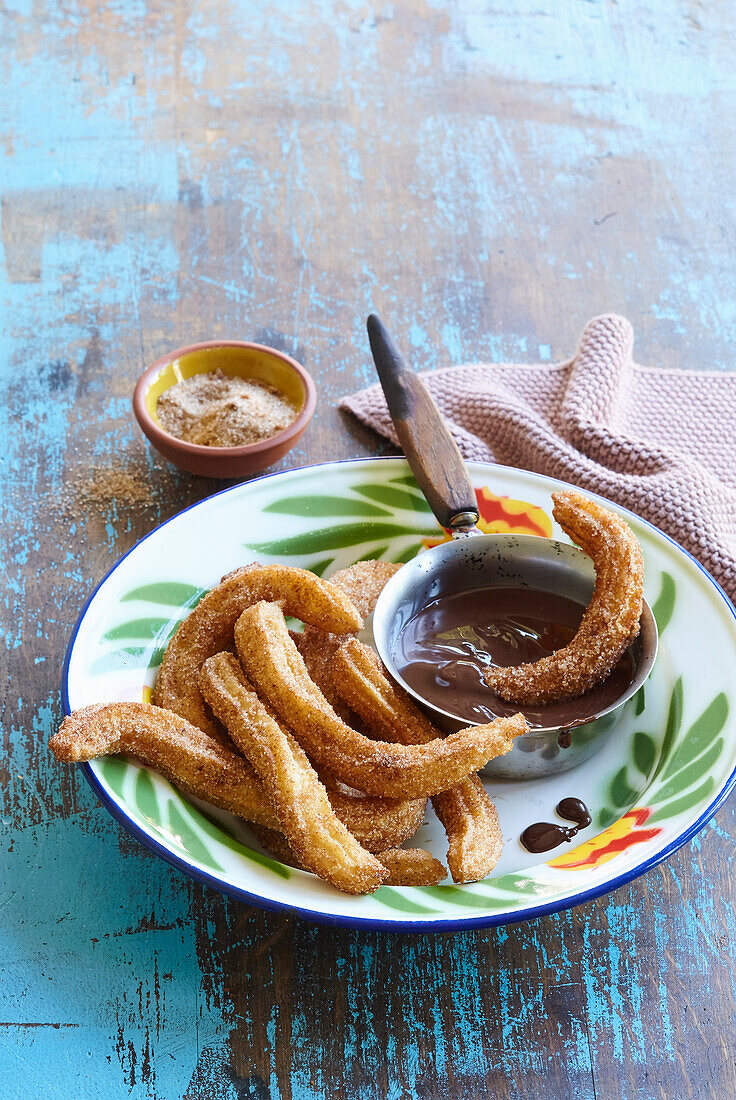 Churros mit Schokoladensoße