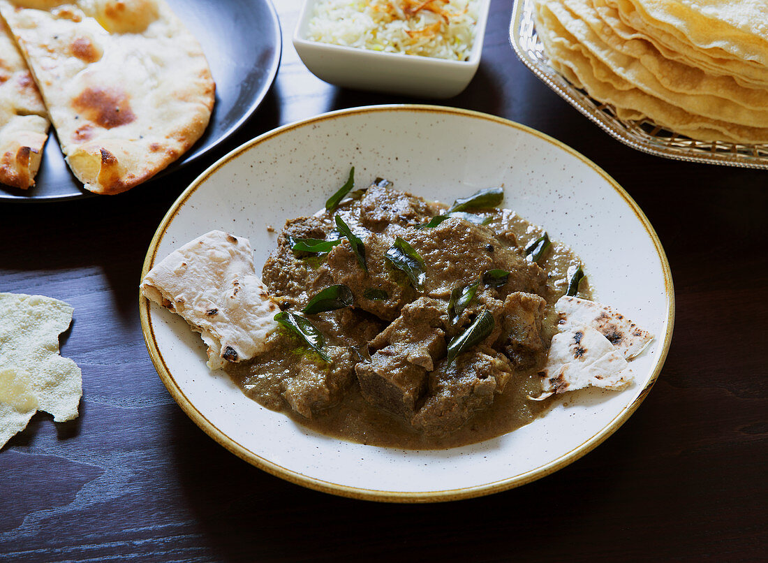 Beef curry cooked in milk