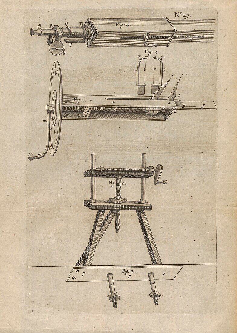 Micrometer, 17th century illustration