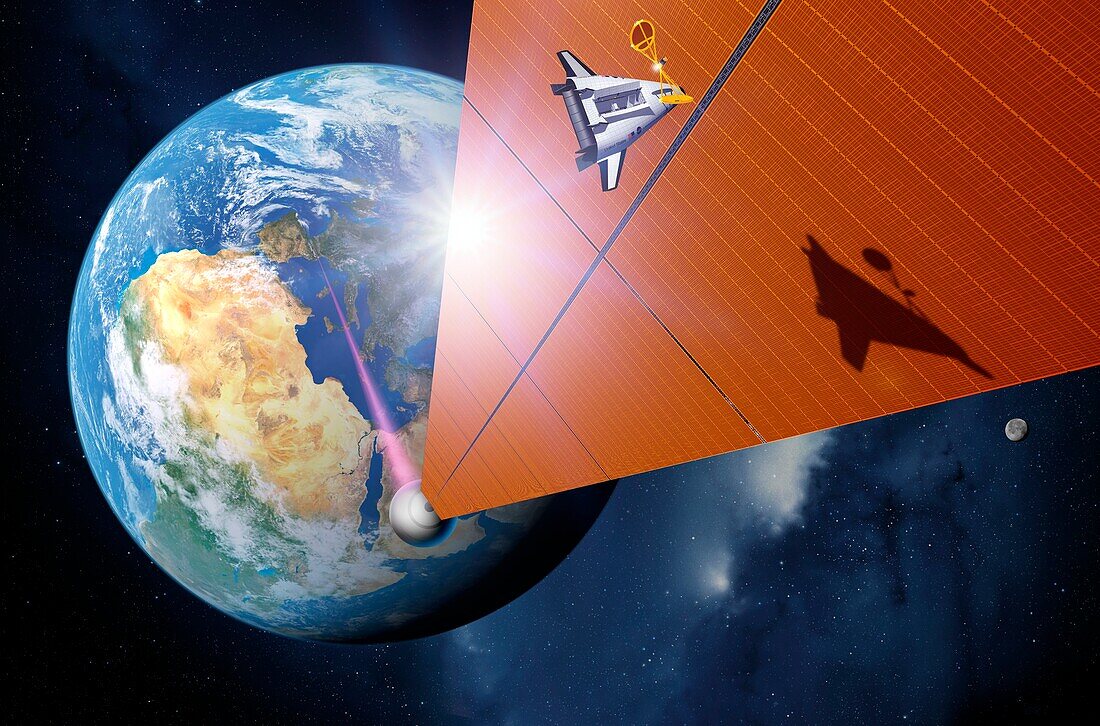 Orbital solar power station, illustration