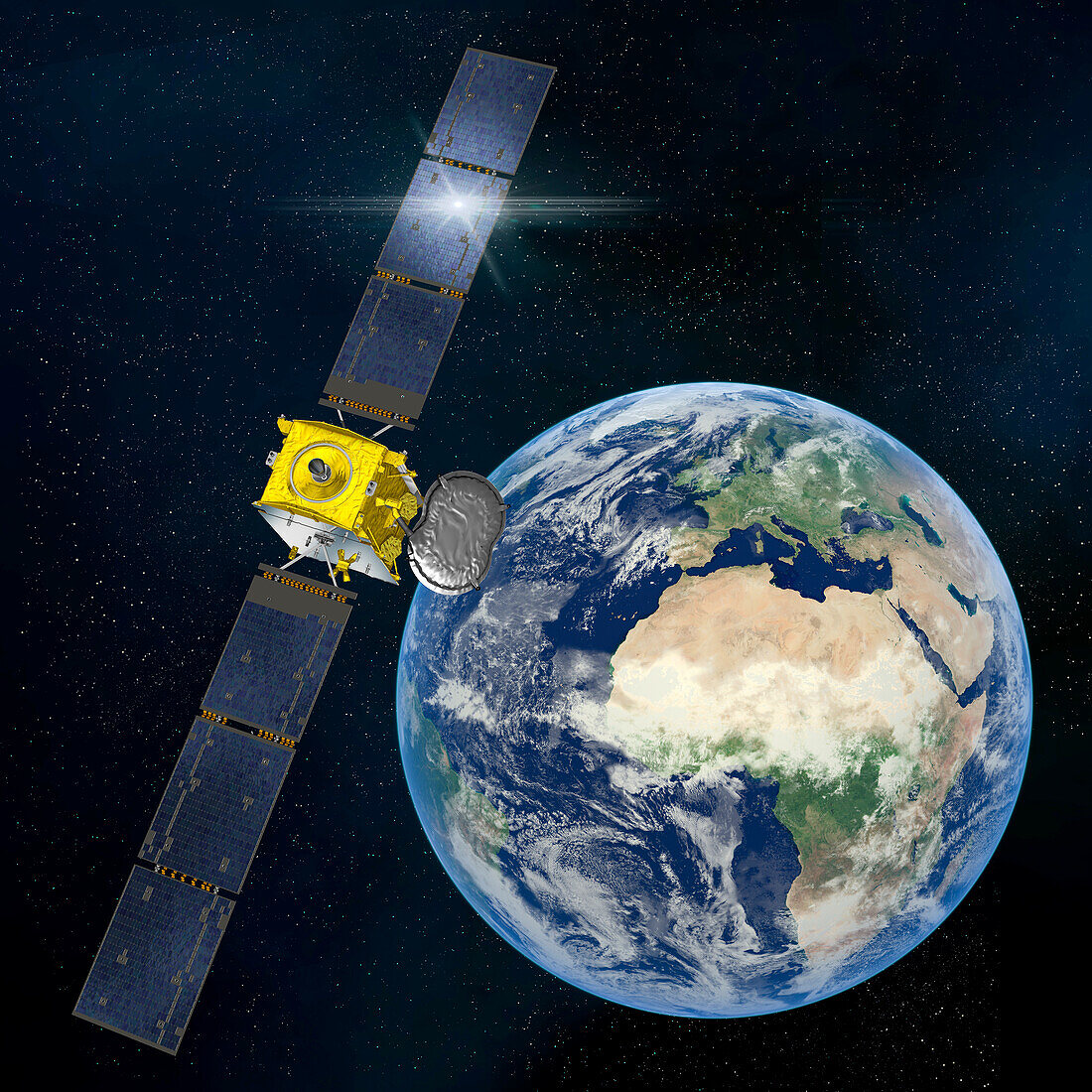 Eutelsat Quantum satellite in orbit, illustration