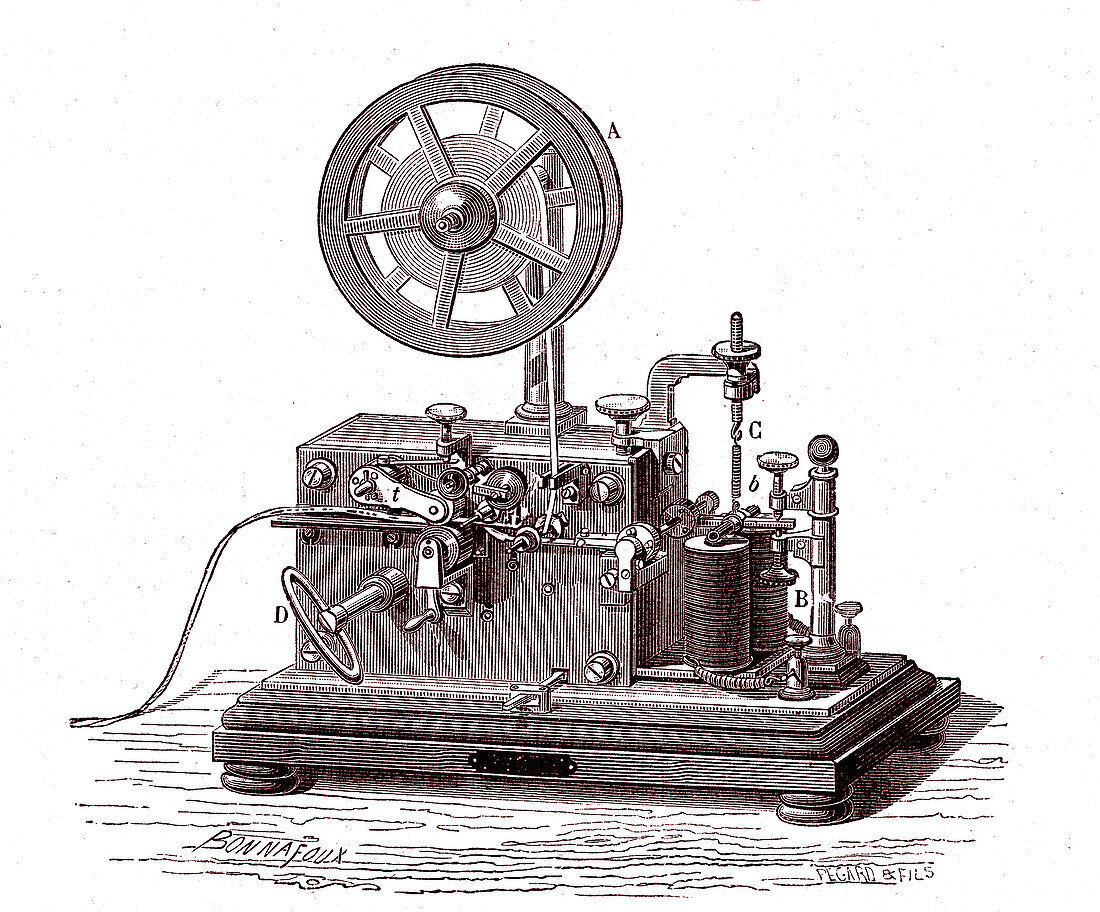 Morse telegraph receiver, 19th century