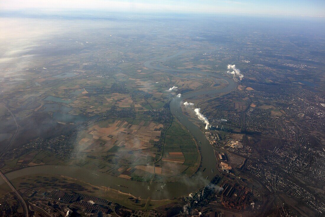 Air pollution, aerial image