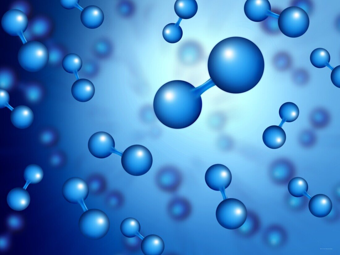 Hydrogen molecules, illustration