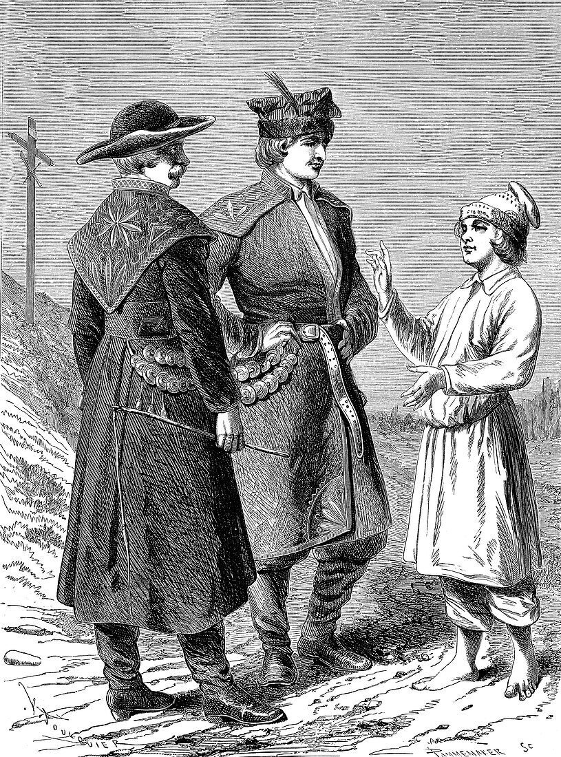 People of Poland, 19th century illustration