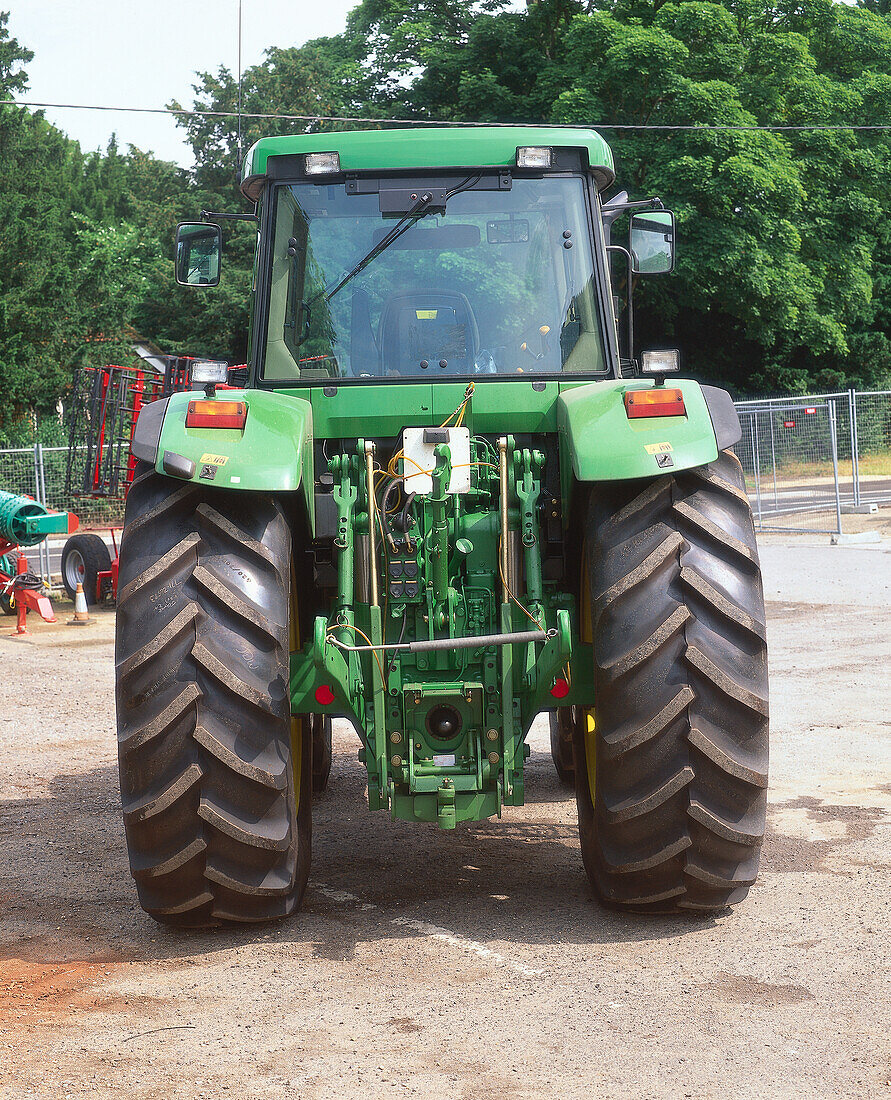 Rear view of a tractor