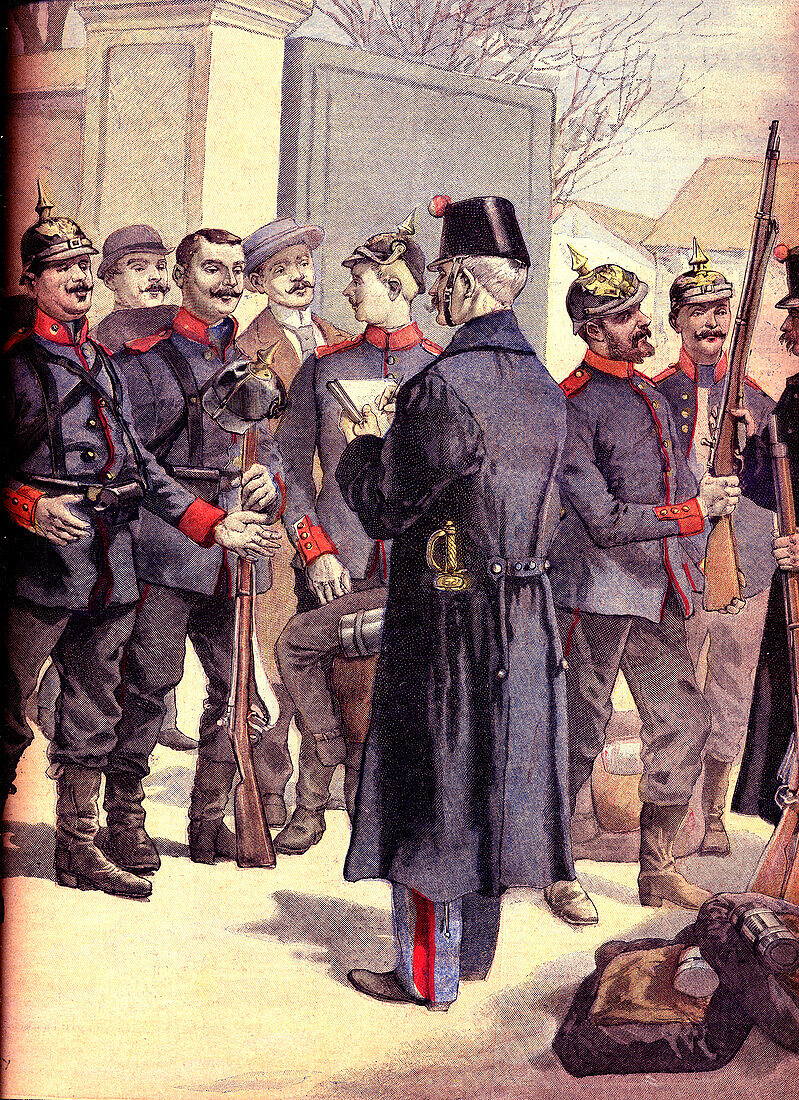Alsatian deserters, 19th century illustration