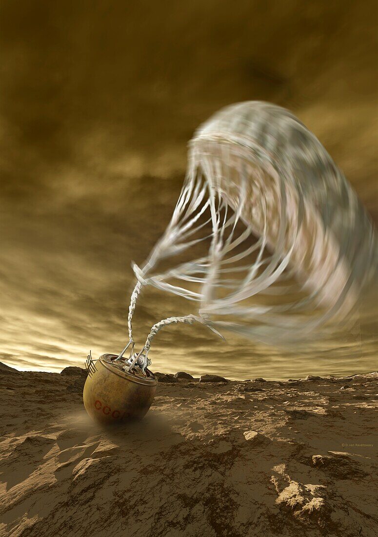 Venera 8 landing on Venus, illustration