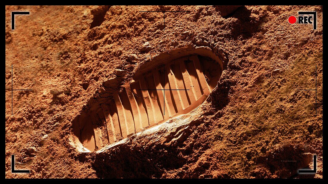 Bootprint on Mars, illustration