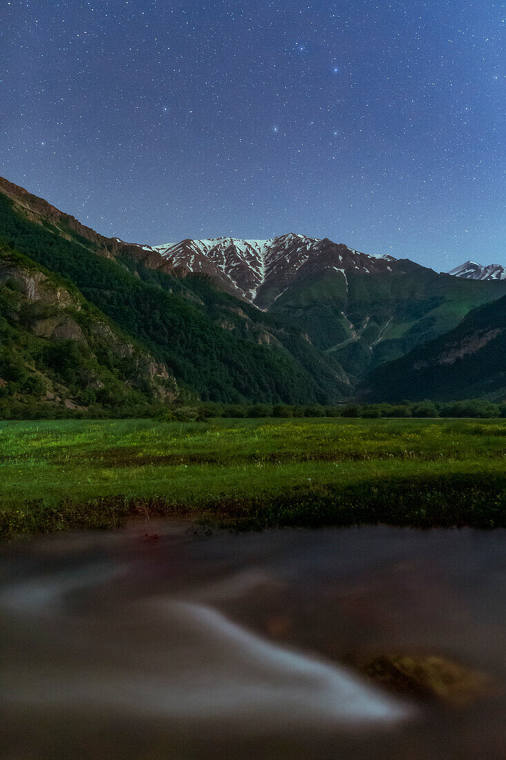 Moonlit night in Alborz Mountains, Iran