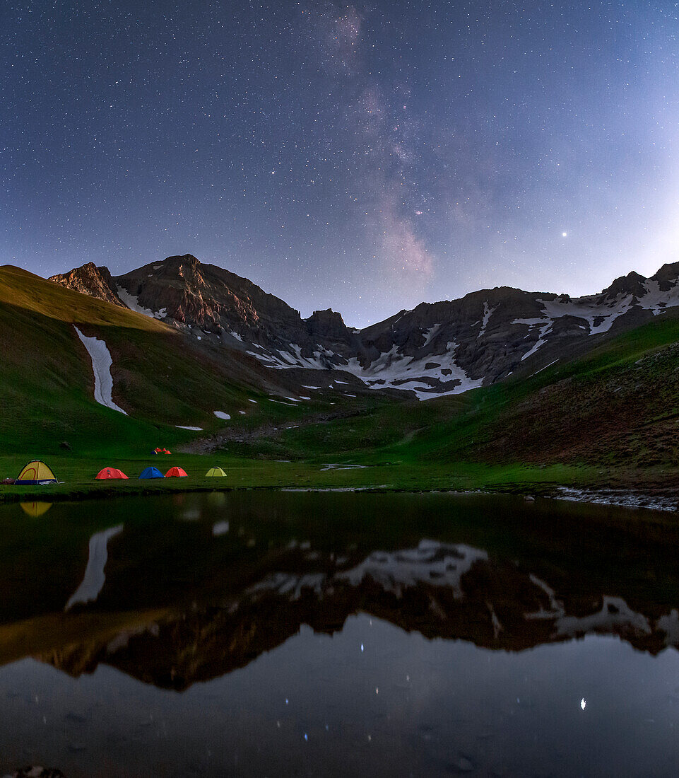 Milky Way over Alpine lake, Alborz Mountains, Iran