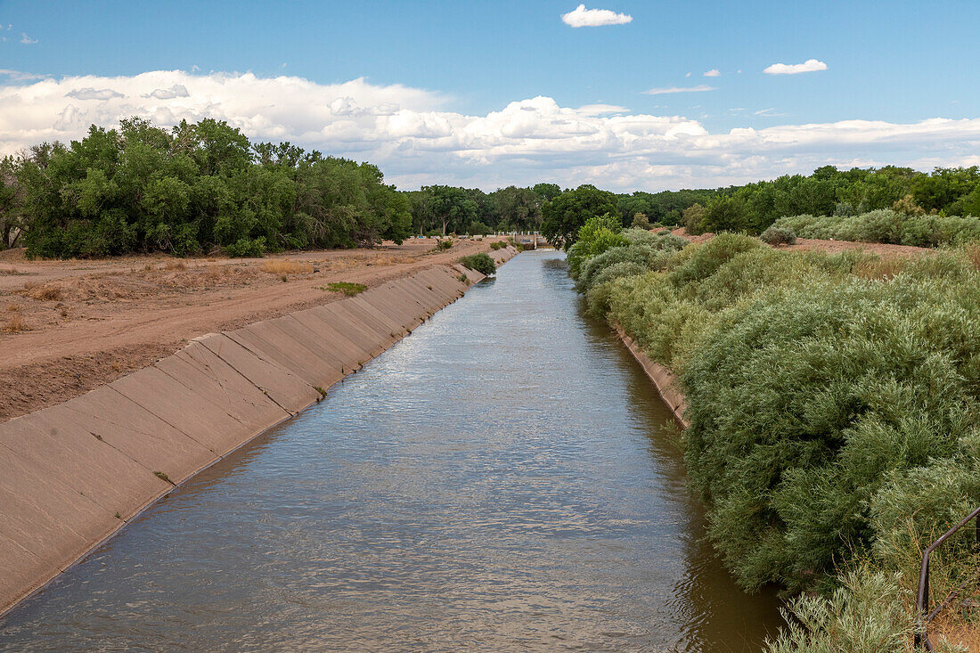 Irrigation canal carrying water from River Grande, USA