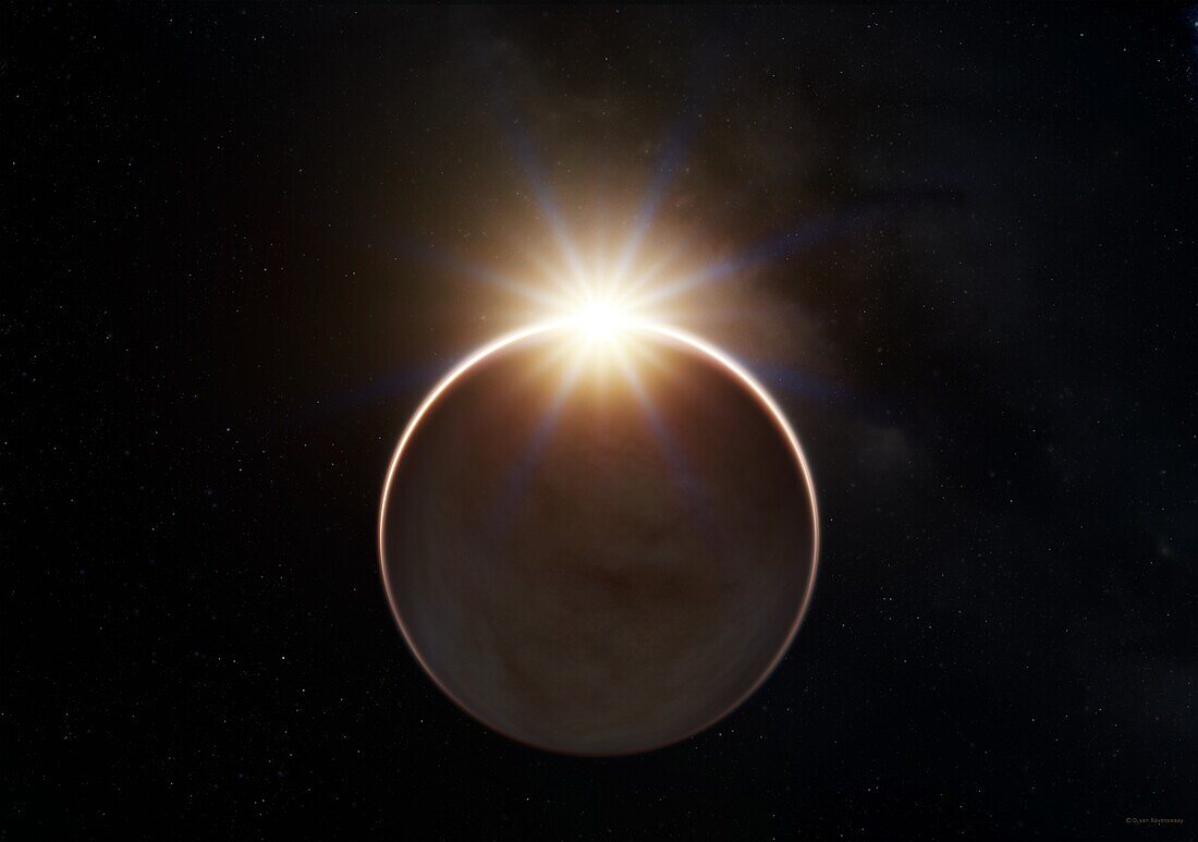 Sun behind Venus, illustration
