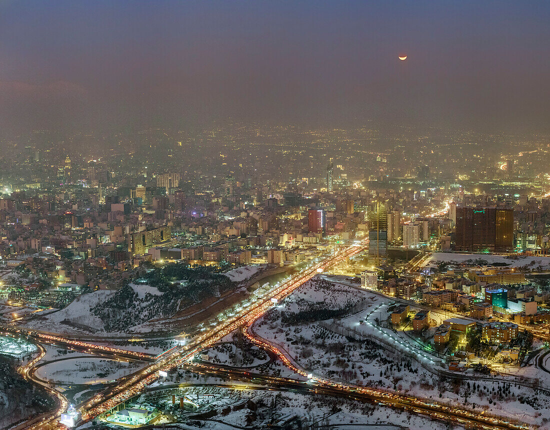 Lunar eclipse over Tehran, Iran