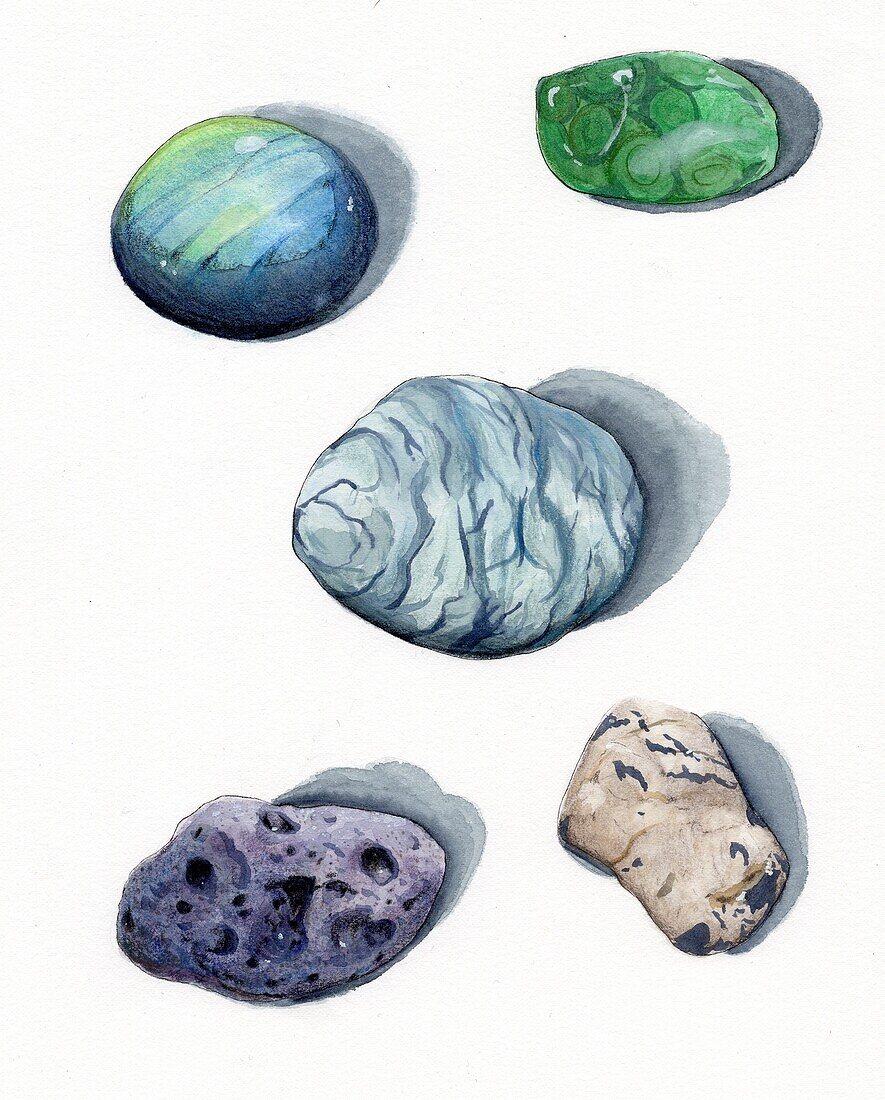 Types of rock, illustration
