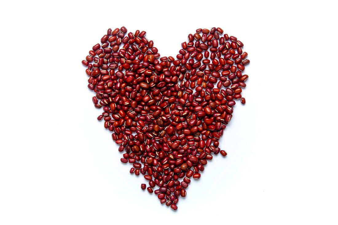 Azuki beans in shape of a heart