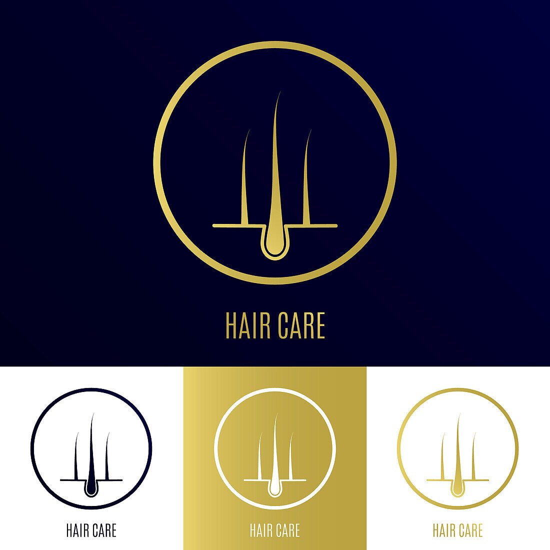 Gold hair follicle, conceptual illustration