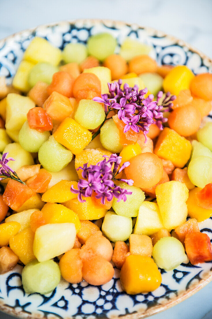 Melon and mango fruit salad