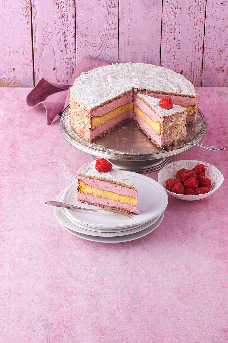 Japanese raspberry cake