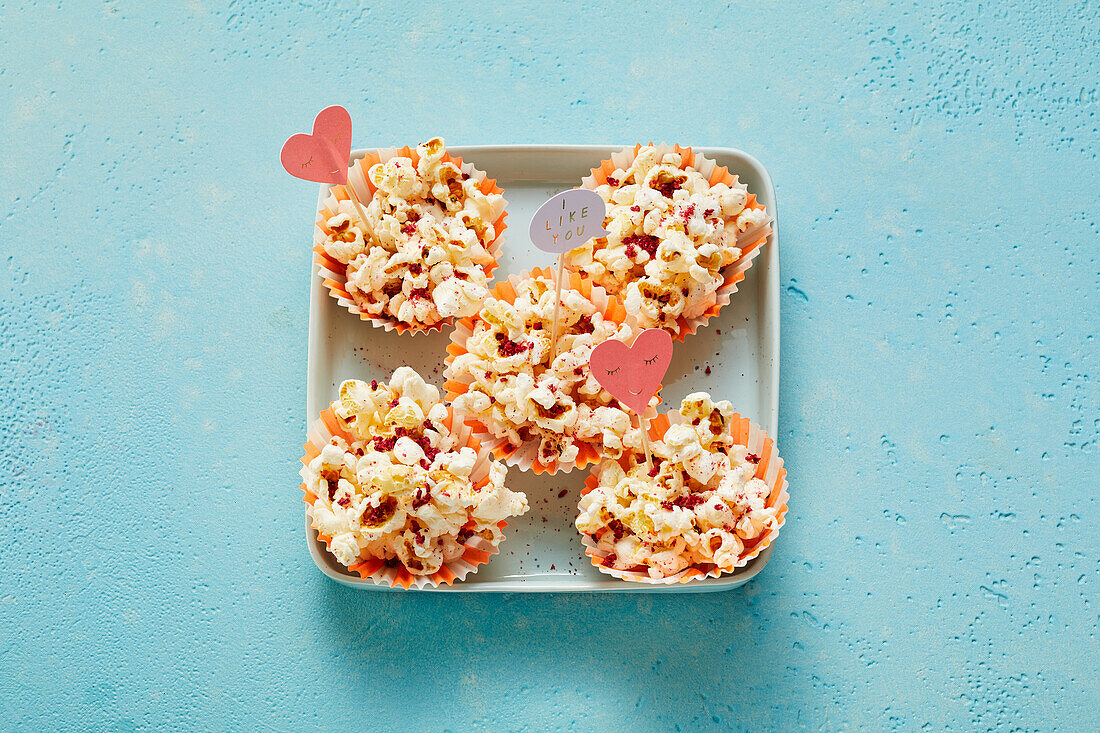 Pink raspberry popcorn (sugar-free)