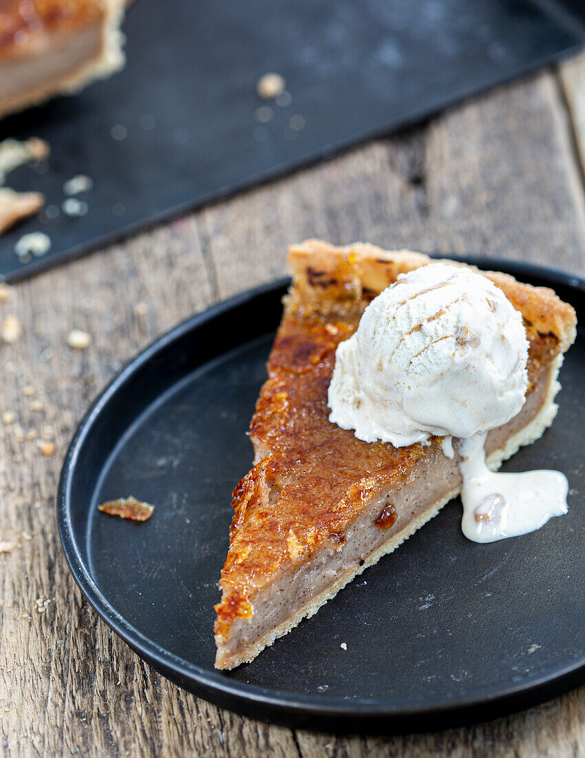 Hazelnut crème brûlée tart