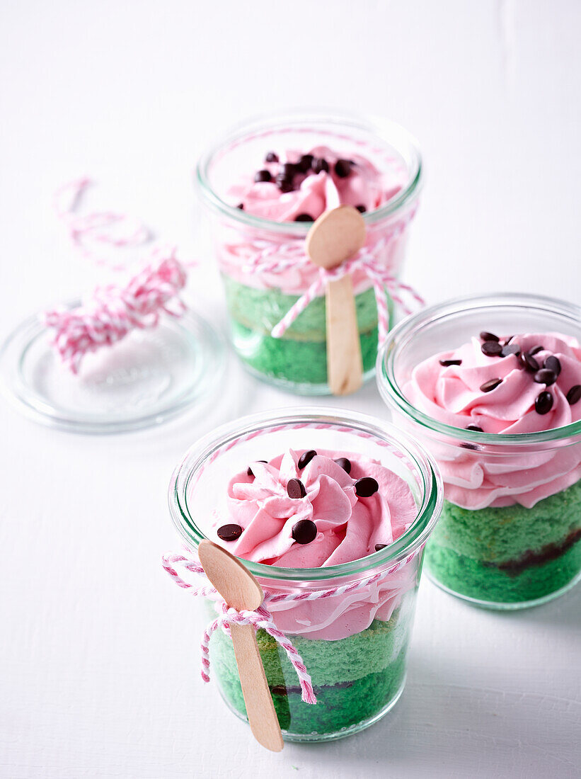 Joghurt-Cupcakes in Gläsern