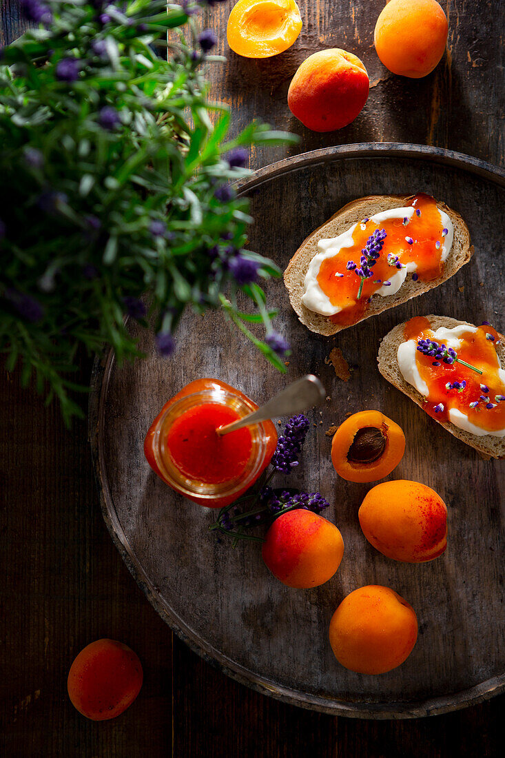 Apricot and lavander jam