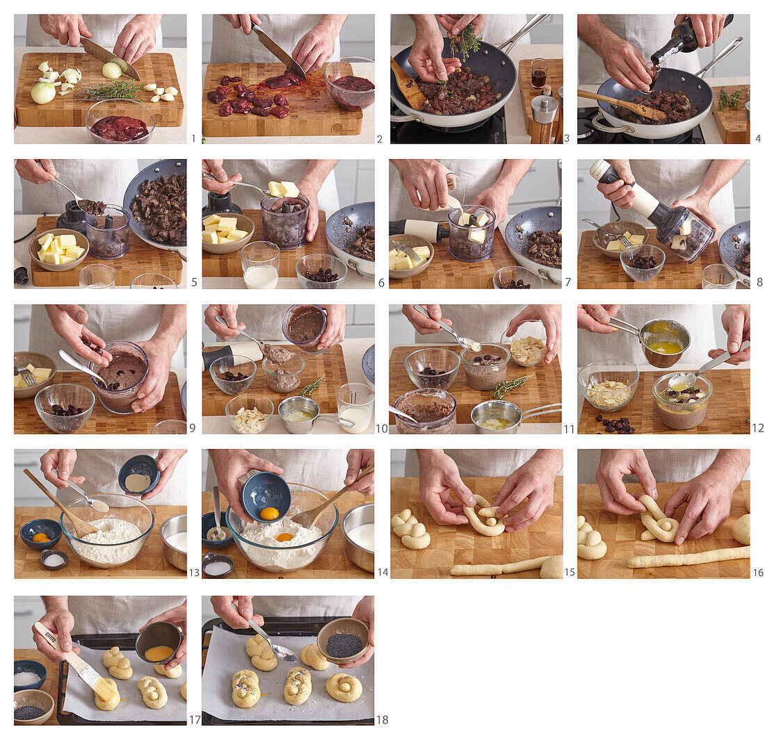 Home made chicken liver pate with pastry - step by step