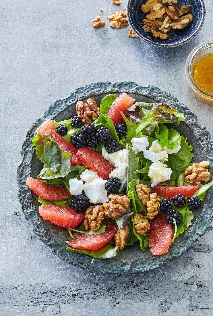 Blaubeer-Blutorangen-Salat