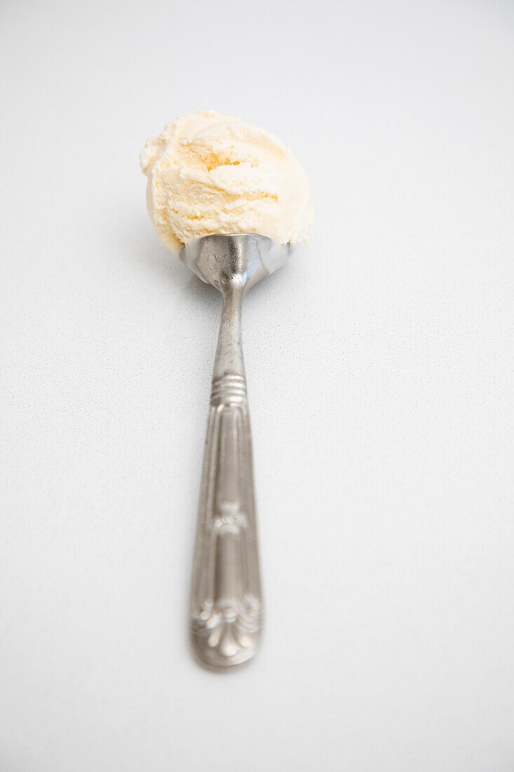 Single scoop of vanilla ice cream