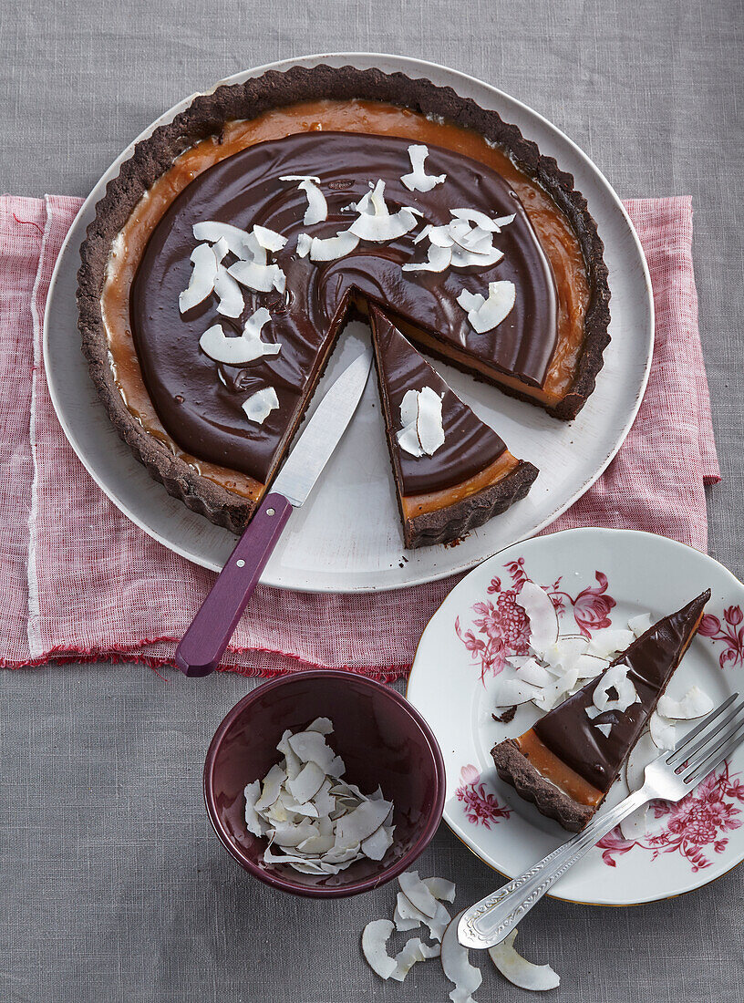 Chocolate and caramel cake