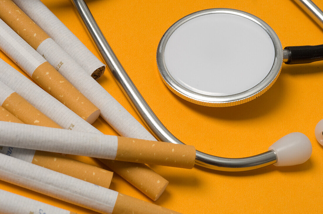 Stethoscope and cigarettes