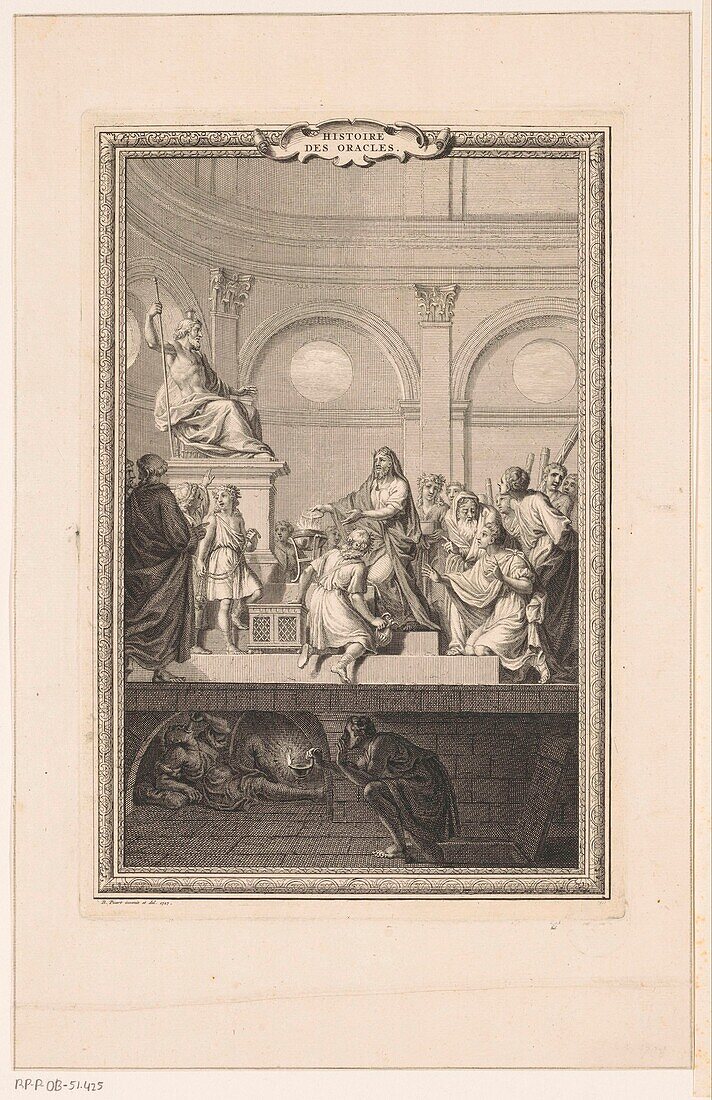 Oracle in a temple, 17th century illustration