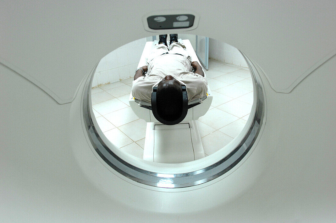 Patient undergoing a CT scan
