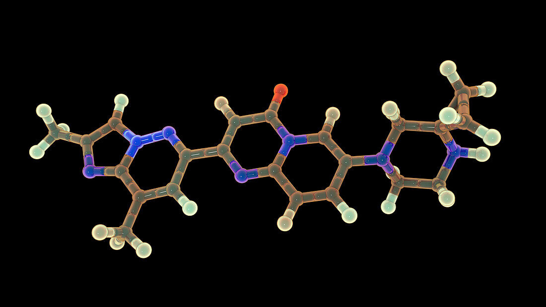 Risdiplam drug molecule, illustration
