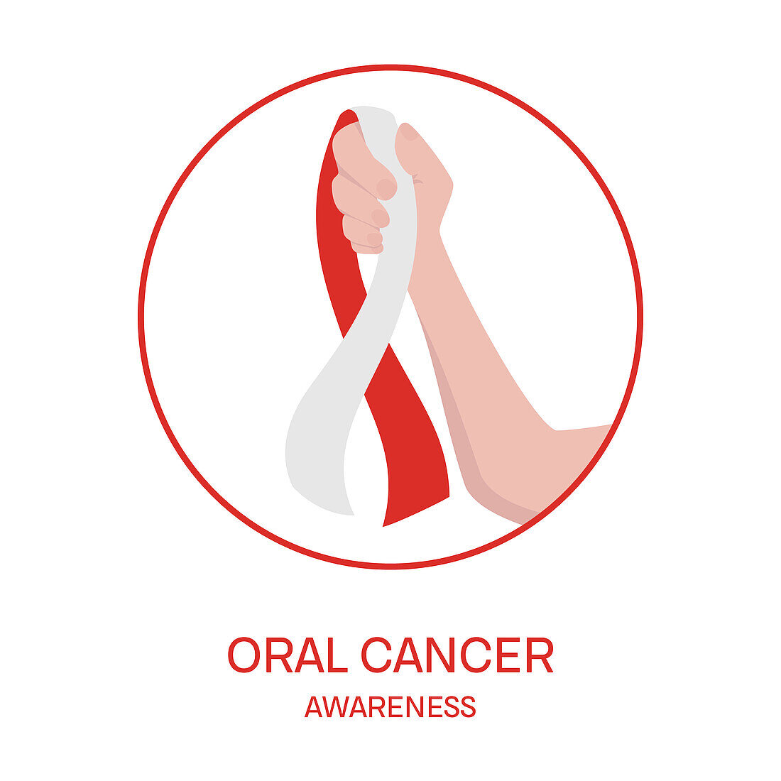 Oral cancer awareness ribbon, conceptual illustration