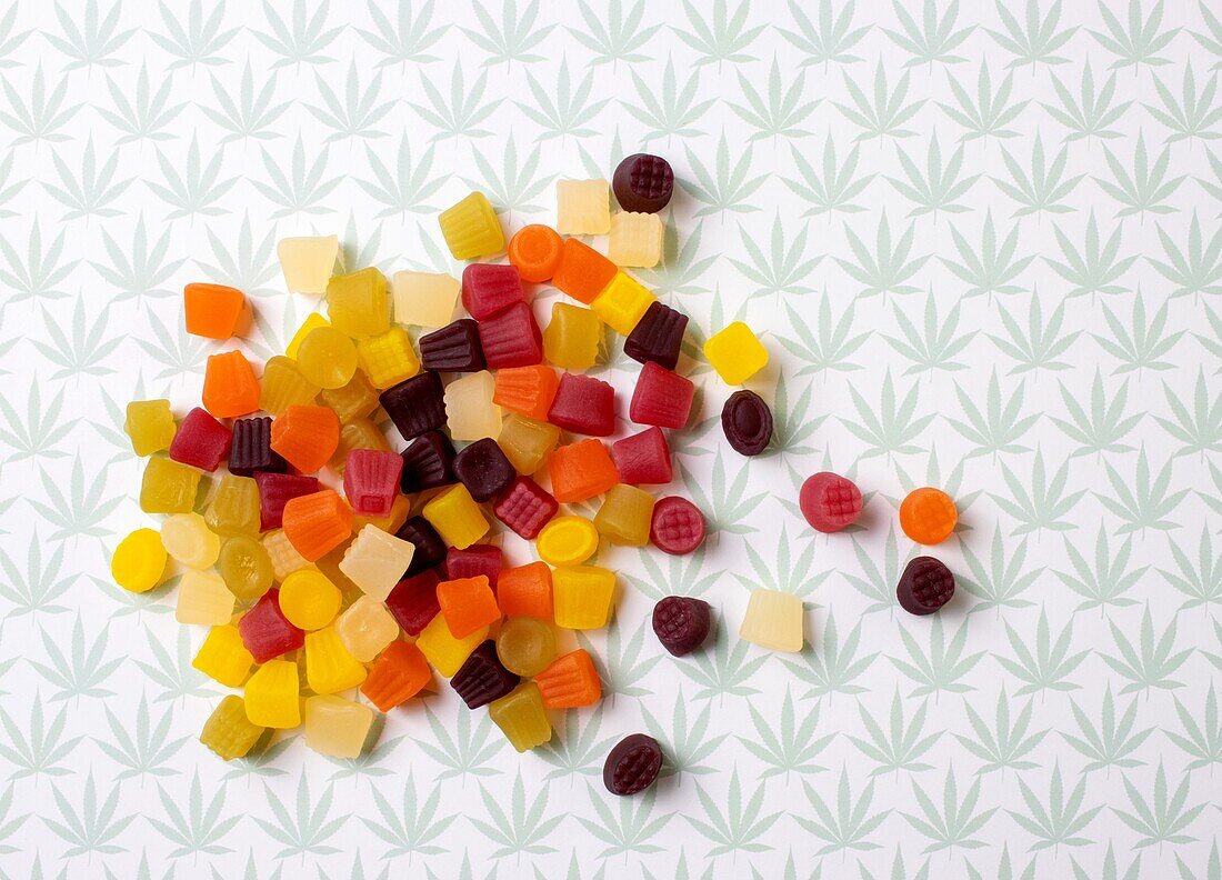 Cannabis infused sweets, conceptual image
